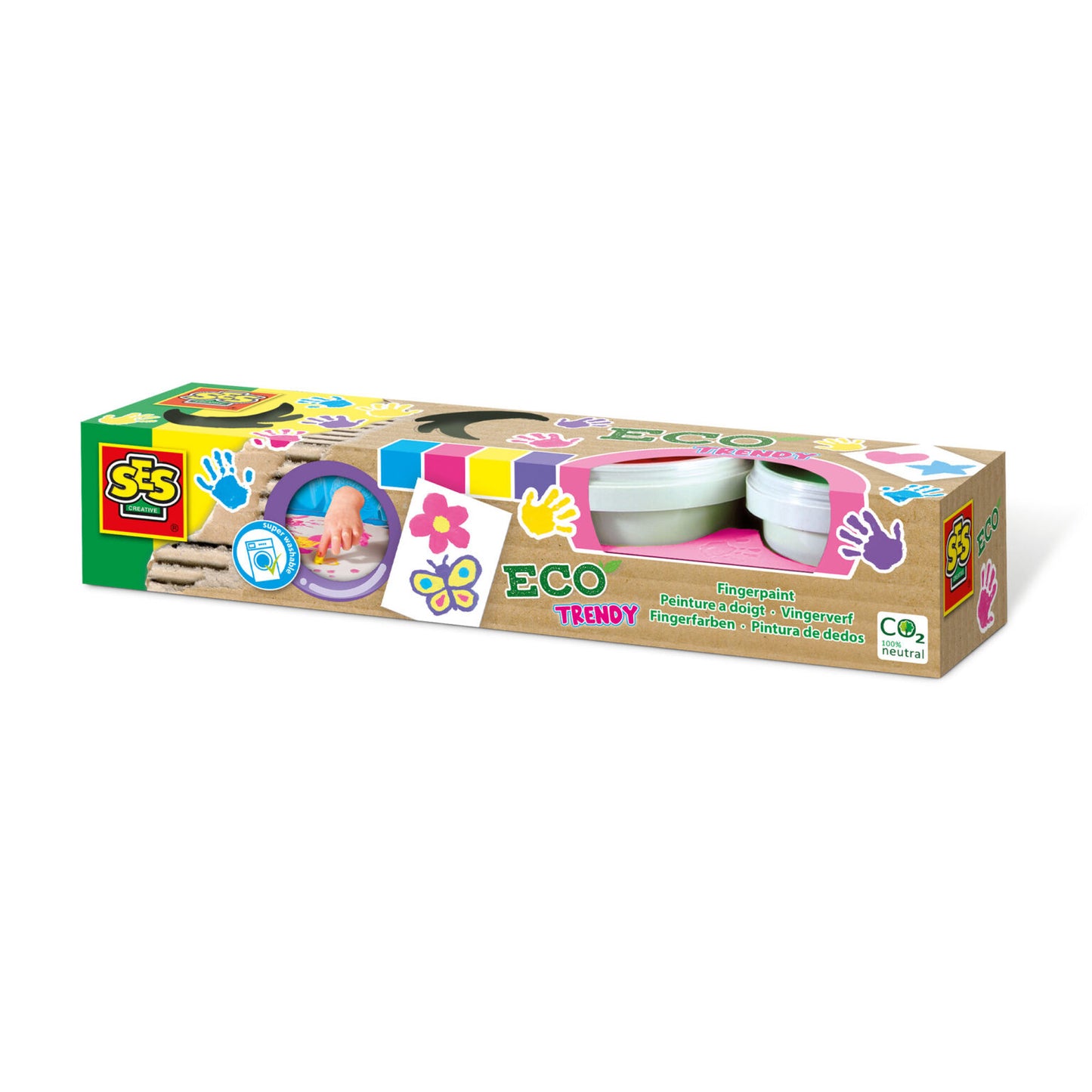 Pintura para Dedos Eco Trendy - SES Creative en colores modernos, ecológica y lavable