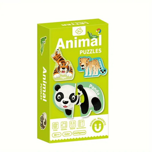 Puzzle Magnético de Dos Piezas - Animales y Medios de Transporte