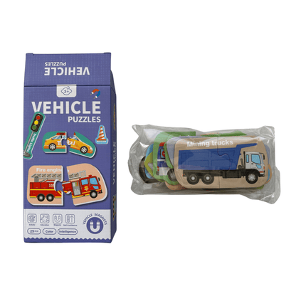 Puzzle Magnético de Dos Piezas - Animales y Medios de Transporte