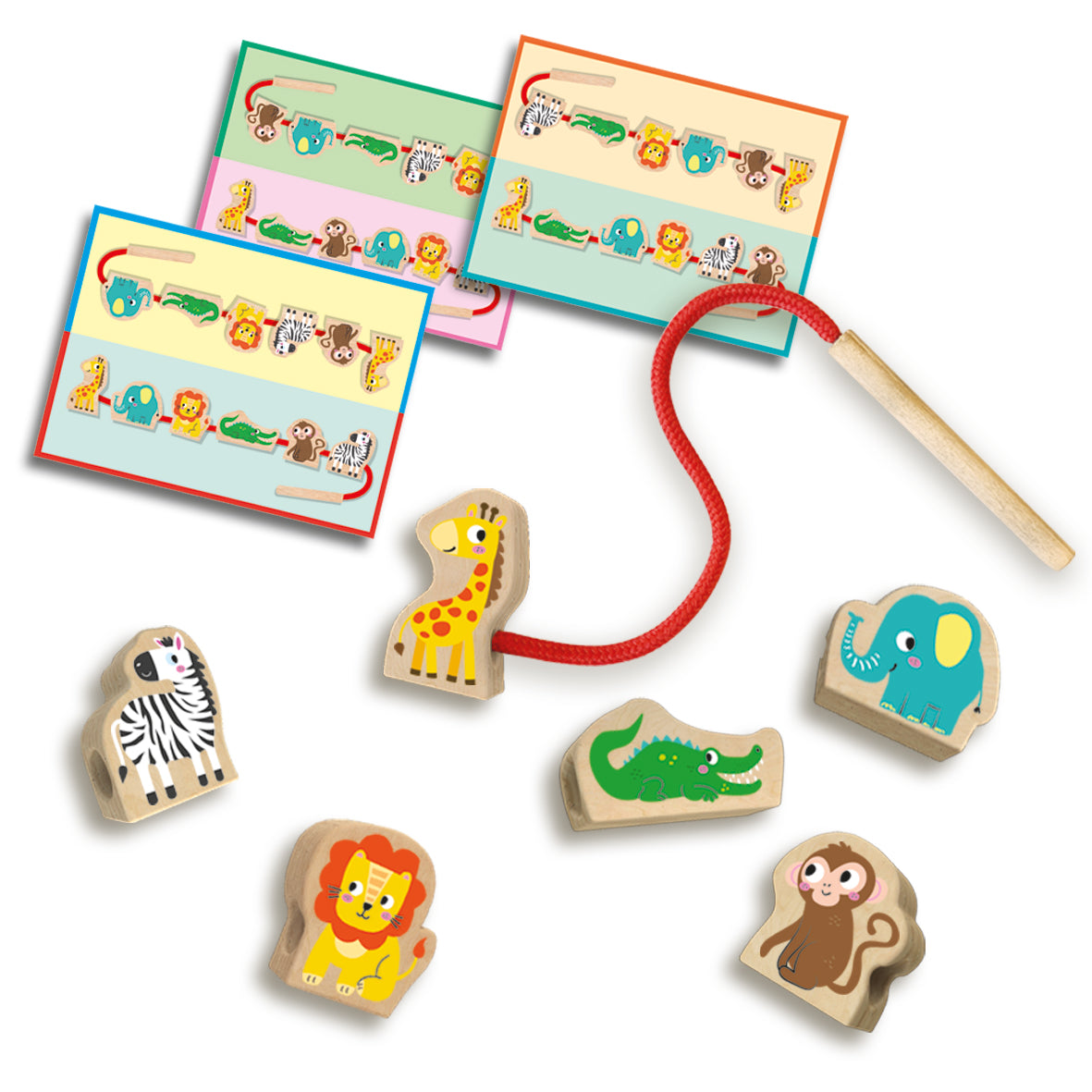 Cuentas de Madera para Enhebrar Animales - SES Creative | Juego educativo de motricidad fina