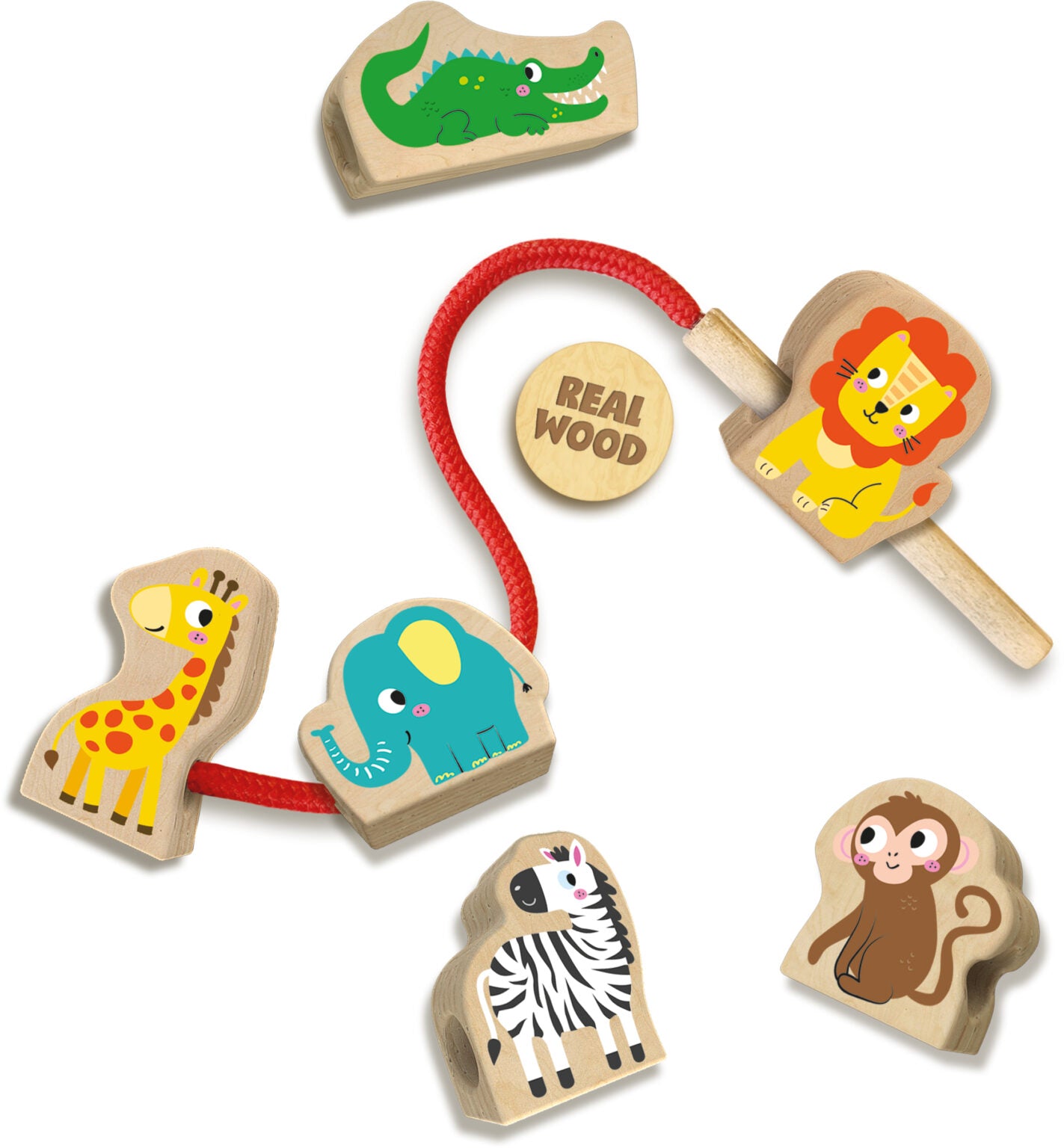Cuentas de Madera para Enhebrar Animales - SES Creative | Juego educativo de motricidad fina
