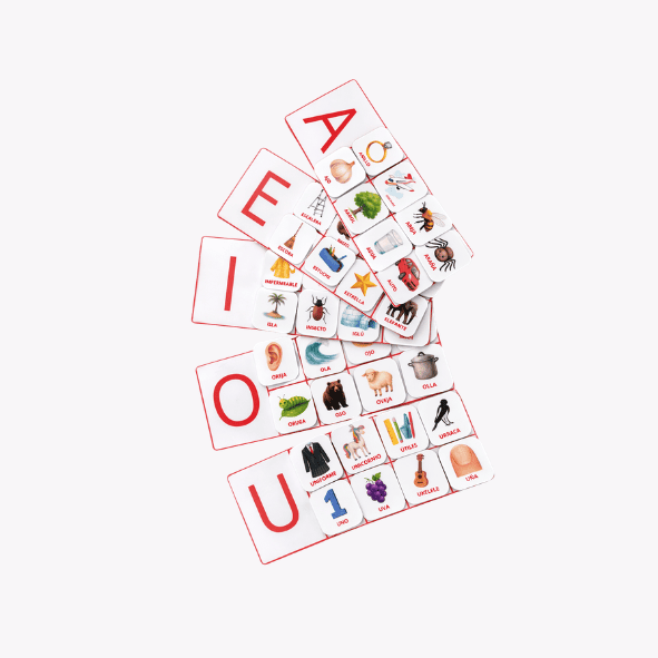 Set de Vocales con Velcro – Asociación visual de vocal inicial