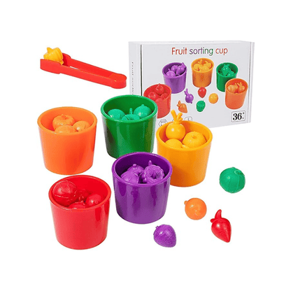 Tazas de Clasificación de Colores con Frutas