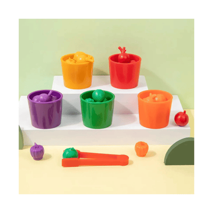 Tazas de Clasificación de Colores con Frutas