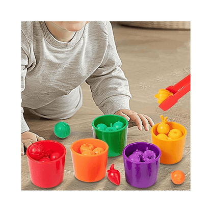 Tazas de Clasificación de Colores con Frutas