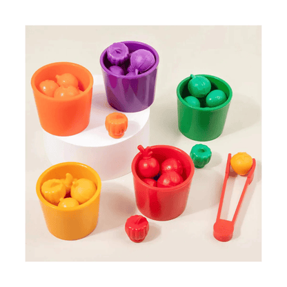 Tazas de Clasificación de Colores con Frutas