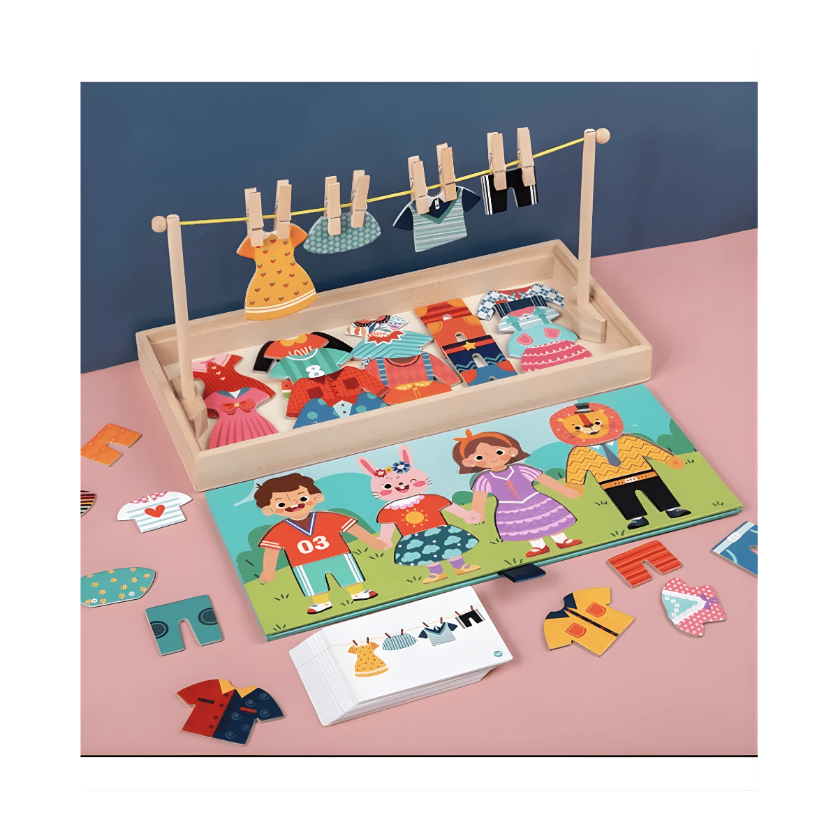 Juego de Clasificación Montessori Tendedero de Ropa