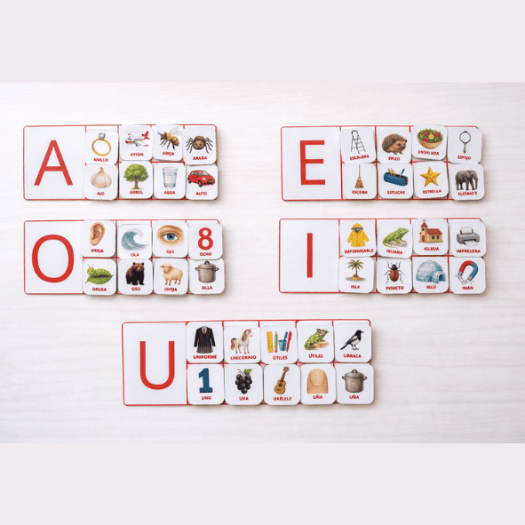 Set de Vocales con Velcro – Asociación visual de vocal inicial