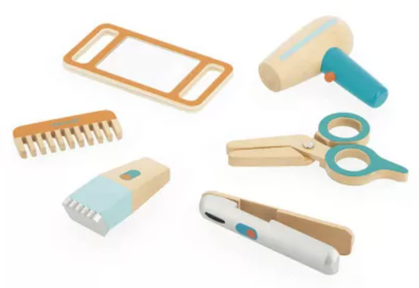 Maletín de Peluquería con Accesorios de Madera - Janod