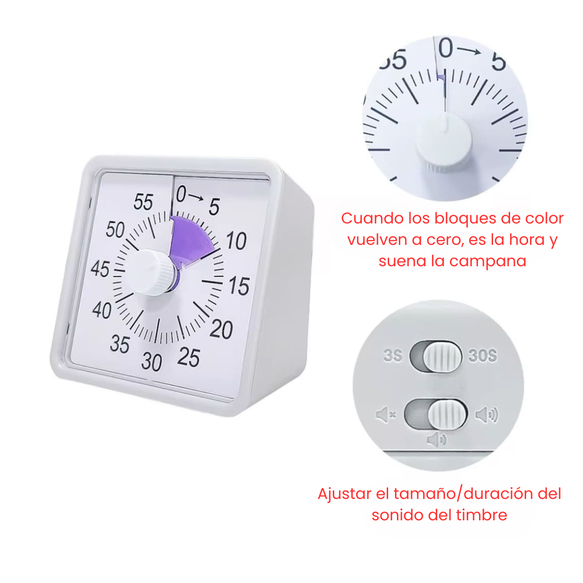 Reloj Temporizador Visual Analógico 60 Minutos