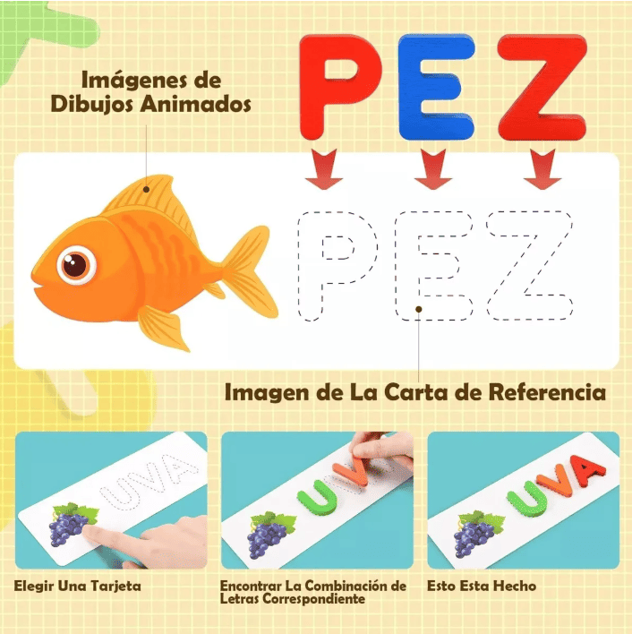 Juego de palabras y ortografía cognitiva para niños