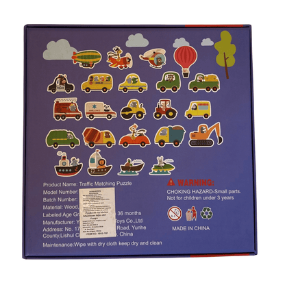 Juego de rompecabezas de medios de transporte