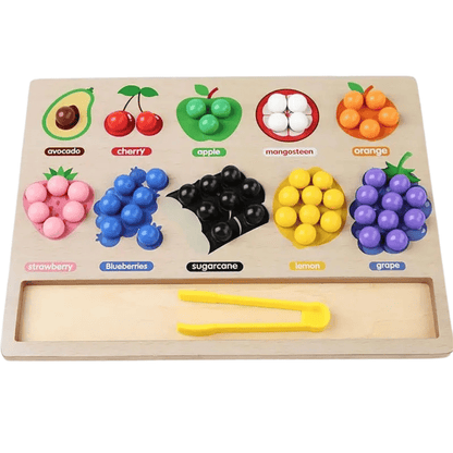 El Tablero Montessori de Madera con Cuentas de Frutas